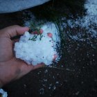 Imagen del granizo caído en Baños de Valdearados