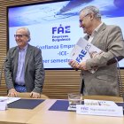 Emiliana Molero, Ignacio San Millán e Íñigo  Llarena antes de la presentación del ICE de FAE.