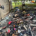 Imagen del puesto ambulante calcinado.