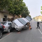 Imagen del accidente junto a la plaza de Toros de Aranda