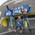 Luis, su hijo Adrián, y su nieto Hugo, fieles seguidores del San Pablo Burgos.
