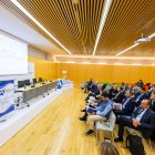 El presidente de la Federación de Hostelería de Burgos, Enrique Seco, en el Foro de Alojamientos Turísticos de Castilla y León.