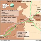 Tramos del LAV Burgos-Vitoria licitados por el Ministerio de Transportes.