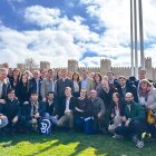 Foto de familia los afiliados burgaleses que participaron en Ávila en el primer gran acto de campaña del Partido Popular de Castilla y León junto a su líder, Alfonso Fernández Mañueco.