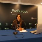 La presidenta de ProBurgos, Andrea Ballesteros, en rueda de prensa.