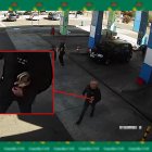 Captura del ladrón en un área de servicio.