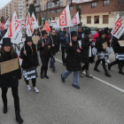 Los trabajadores de la residencia Delfos en una de sus movilizaciones de protesta en Burgos.-ISRAEL L. MURILLO