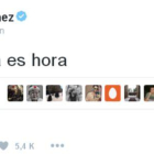 Tuit que Pedro Sánchez publicó en el 2012 y que algunos usuarios de la red social han recuperado este sábado tras su renuncia.-TWITTER