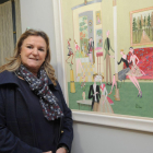 Laura Esteban, con una de las obras de la colección ‘Luz en los inviernos’.-Israel L. Murillo