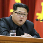 Kim Jong-un, durante un discurso en Pionyang, el 12 de enero.-EFE / RODONG SINMUN