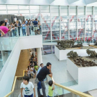 Un numeroso grupo de turistas en los accesos del Museo de la Evolución Humana.-ISRAEL L. MURILLO