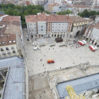 Plaza delRey San Fernando, a los pies de la Catedral, primer ágora que el visitante encontraba al cruzar la entrada de la ciudad, el Arco de Santa María.-ICAL