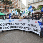 Imagen de la protesta de funcionarios de prisiones de la semana pasada.-ISRAEL L. MURILLO