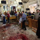 Atentado contra una iglesia copta en Tanta, el pasado 9 de abril.-