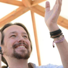 Pablo Iglesias durante el acto de conmemoración de la Diada en Barcelona.-JOSEP LAGO / AFP