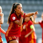María Llompart celebrando el gol de la victoria ante Alemania-RFEF