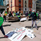 Protesta de pensionistas a escasos metros de la Plaza Mayor de Burgos. ECB