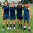 Ascroft, Snyman, Guido y Molinero posan durante la concentración realizada esta semana en San Cugat.-TWITTER/ RUGBYAPAREJOS
