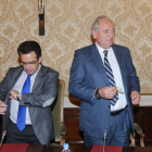 Alfonso Murillo y Pedro Ballvé al inicio del XIII encuentro UBU-ACTIVA-FAE.-ISRAEL L. MURILLO