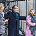 Artur Mas, Joana Ortega e Irene Rigau, en el Palacio de Justicia de Barcelona durante el juicio por el 9-N, en febrero del 2017.-FERRAN SENDRA