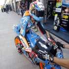 Álex Rins en el circuito de Motorland de Alcañiz durante los entrenamientos libres de hoy.-