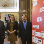 De izquierda a derecha, Rafael Barbero, Sara Barriuso y Ángel Guerra tras la presentación de ayer.-R. O.