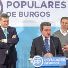 Javier Lacalle, César Rico y Borja Suárez, ayer, en la rueda de prensa en la sede del Partido Popular.-SANTI OTERO