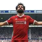 Mohamed Salah celebrando un gol con el Liverpool-/ LINDSEY PARNABY