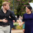 Enrique y Meghan, cómplices, durante su viaje a Nueva Zelanda, a finales de octubre.-