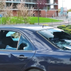 Imagen del coche destrozado. POLICÍA LOCAL DE ARANDA