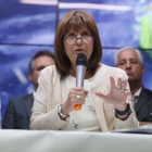La ministra argentina de Seguridad, Patricia Bullrich, en rueda de prensa tras la detención de la banda.-EFE / DAVID FERNÁNDEZ