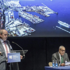 Ricardo Barkala durante la presentación del Puerto de Bilbao, ayer en Burgos, junto a Felipe Jaber.-SANTI OTERO