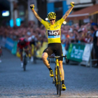 Chris Froomne efectúa su debut en Europa en las carreteras catalanas.-AFP