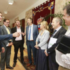 Jorge Berzosa, Salvador de Foronda, Javier Lacalle, Manuel Pérez Mateos, Ana Bernabé, René Payo y Manuel Manso, ayer, al inicio de la reunión.-RAÚL G. OCHOA