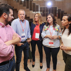 Luis Tudanca, Ander Gil, Virginia Barcones, Esther Peña y Beatriz Corredor, ayer en Burgos.-ISRAEL L. MURILLO