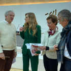 Sancho presentó el nuevo bloque programático del museo, que se prolongará hasta mayo, acompañada del director científico del MEH, Juan Luis Arsuaga, y la directora gerente del Sistema Atapuerca, Aurora Martín.