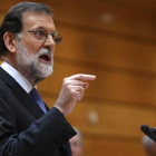 El presidente el Gobierno, Mariano Rajoy, durante el debate del Senado sobre el 155-JUAN MANUEL PRATS