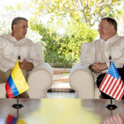 El presidente Ivan Duque mientras habla con el secretario de Estado de Estados Unidos Mike Pompeo en Cartagena.-PRESIDENCIA DE COLOMBIA