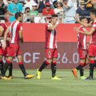 Los jugadores del Girona celebran el gol ante el City.-GLÒRIA SÁNCHEZ / ICONNA