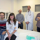 Daniel Álvarez, Andrea Crespo, Roberto Hornero, Félix del Campo y Gonzalo Gutiérrez en la Unidad del Sueño del hospital Río Hortega de Valladolid.-PHOTOGENIC