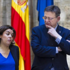 La vicepresidenta del Gobierno, Soraya Sáenz de Santamaría, y el presidente de la Generalitat Valenciana, Ximp Puig, este martes, 31 de enero, en Valencia.-MIGUEL LORENZO