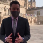 El alcalde de Burgos, Daniel de la Rosa, durante el mensaje difundido por las redes sociales para extremar las precauciones ante el Covid. ECB