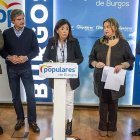 Salvador de Foronda, Jaime Mateu, Sandra Moneo, Cristina Ayala y Javier Lacalle, ayer, en la sede del PP.-SANTI OTERO