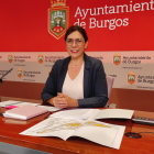 Marga Arroyo, de Podemos, en una comparecencia en el Ayuntamiento de Burgos.