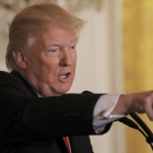 Donald Trump, en la rueda de prensa en la Casa Blanca.-REUTERS / CARLOS BARRIA