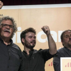 Joan Tardà, Gabriel Rufián y Oriol Junqueras.-CARLOS MONTAÑÉS