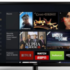 Diferentes aplicaciones de plataformas de televisión por internet, en la pantalla de un televisor.-