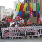 Una de las protestas por el convenio de Aspanias. RAÚL OCHOA