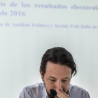 Pablo Iglesias durante el análisis de resultados del 26-J, en el Consejo Ciudadano Estatal.-EFE / EMILIO NARANJO