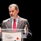 El rey Felipe VI en el acto de entrega de los Premios Nacionales de Innovación y de Diseño 2017.-EMILIO NARANJO (EFE)